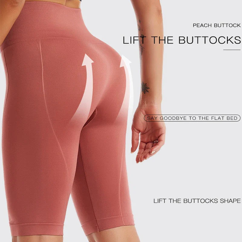 PofyBofy Widen Waistband High Waist Seamless Stretchy Butt Lifter Slim Knee-length Leggings  Fitness Yoga Women Sportwear Pant