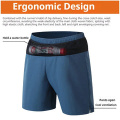 (S-5XL)Quick Dry Single Layer Marathon Trail Running Shorts with Mesh Net Waist Pouch for Fitness Workout Sport Shorts Men Teens