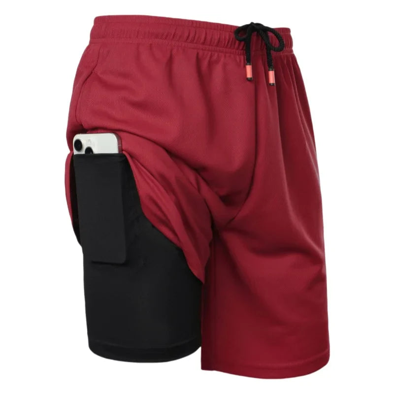 Running Shorts Men 2 in 1 Sports Jogging Fitness Shorts Training Quick Dry Mens Gym Men Shorts Sport gym Short Pants