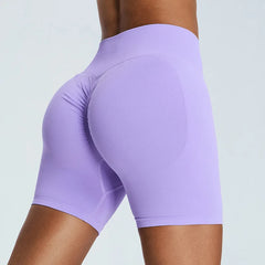 Women High Waist Tummy Control Butt Lifting Workout Gym Seamless Biker Scrunch Yoga Shorts Hip Yoga Running Shorts
