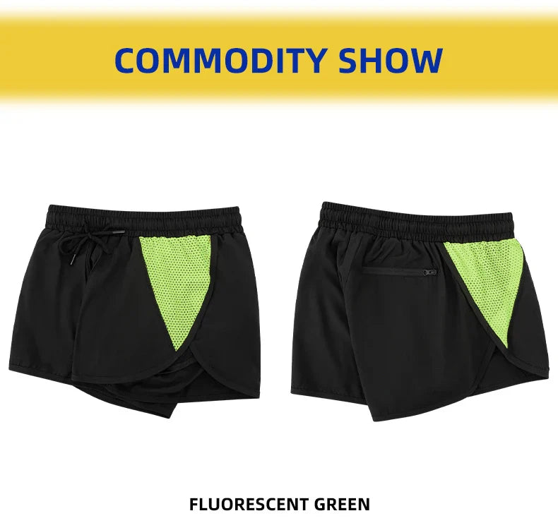 Men's Running Shorts with Zipper Pockets, Black Athletic Shorts for Men Gym Shorts with Liner