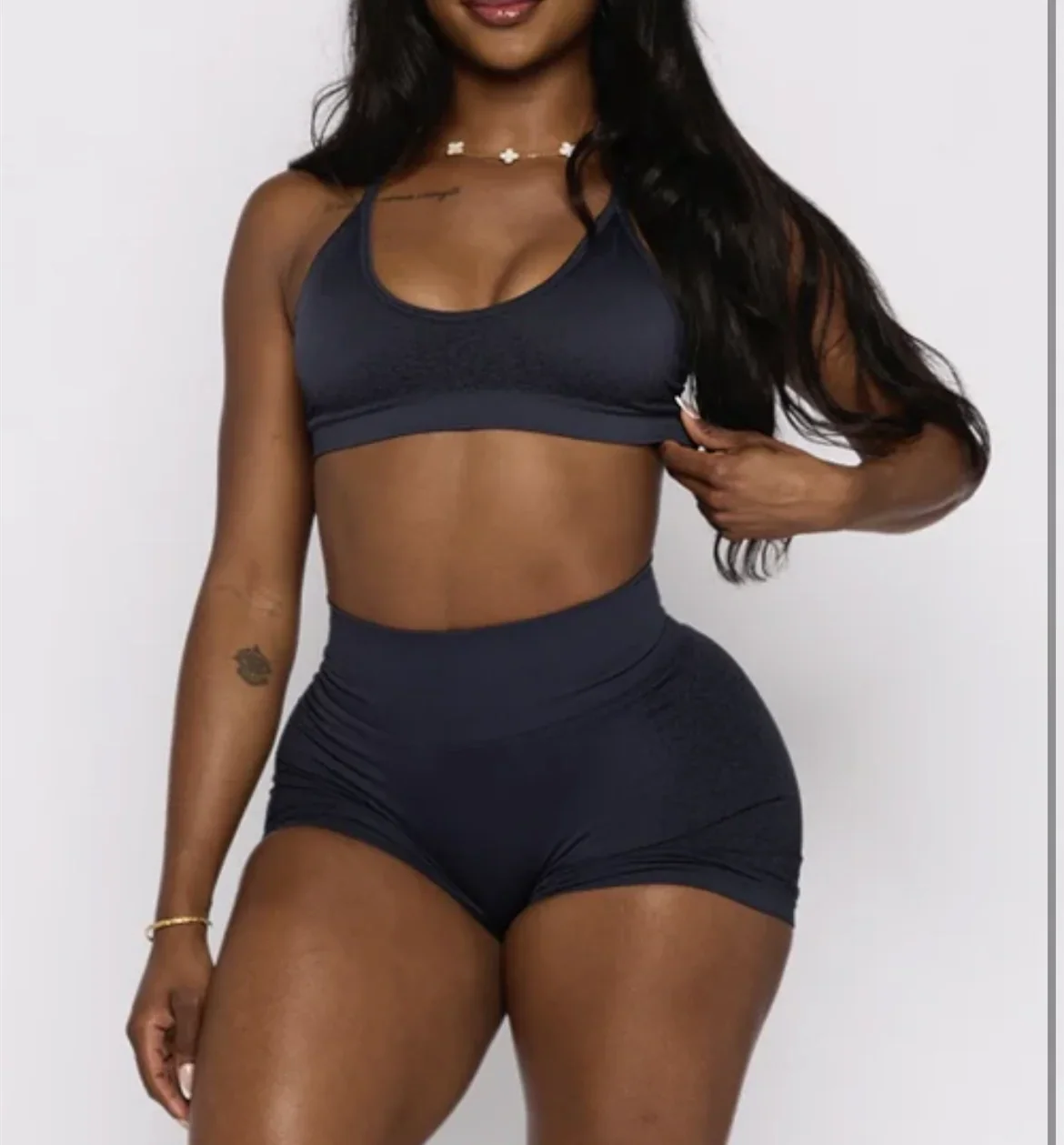 2PCS Pad Women Sport Sets Push Up Yoga Pants Hollow Back Gym Fitness Bra Workout Running Leggings, Seamless Sets
