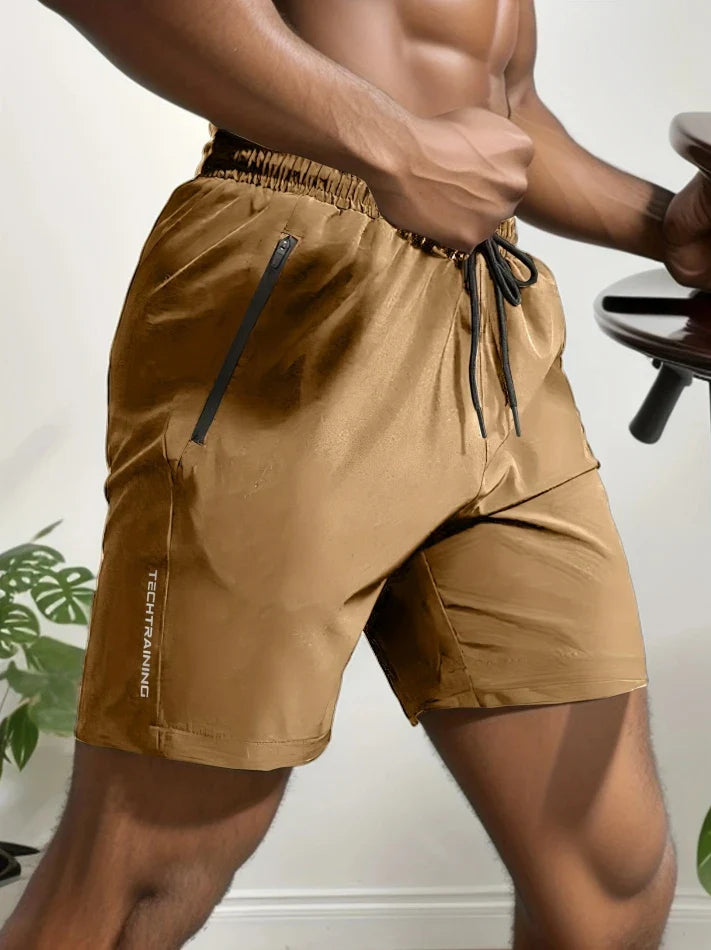 Men's Bottoms for Summer Gym Workout Running Cycling, Quick Drying Breathable Drawstring Waist Sports Shorts