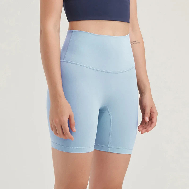 Nylon Women's Shorts Gym Yoga Shorts Leggings High Waist Elastic Tight Breathable No Awkward Lines Women's Cycling Shorts