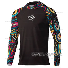 Fishing Shirts UPF 50+ Running T-shirt Beach Gear Hoodies Summer Breathable Riding Tops Wear Run Quik Dry Outdoor Surfing Hooded