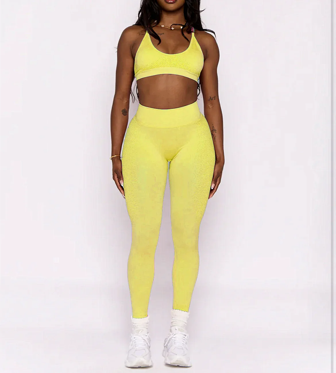 2PCS Pad Women Sport Sets Push Up Yoga Pants Hollow Back Gym Fitness Bra Workout Running Leggings, Seamless Sets