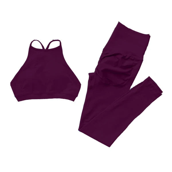 Seamless Dynamic High Neck Yoga Set Belly Bra Scrunch Women Workout Shorts Fitness Legging Sport Pant Active Wear