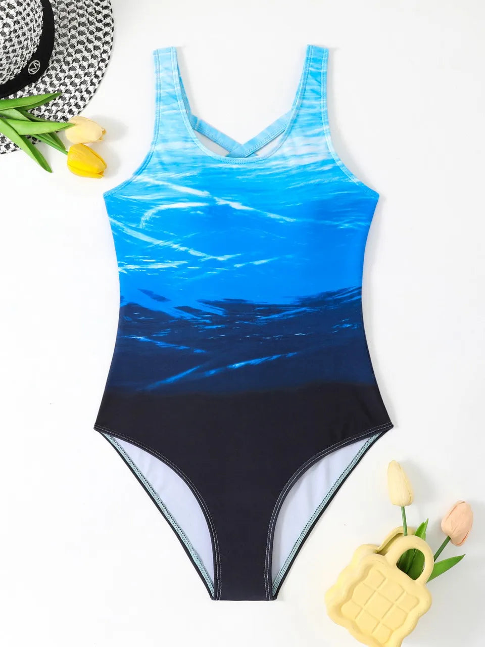 Surfing Sports Swimsuit Women One Piece Slim Racing Swimwear Back Hollow Out Swimsuits Female Swimming Pool Beach Bodysuit