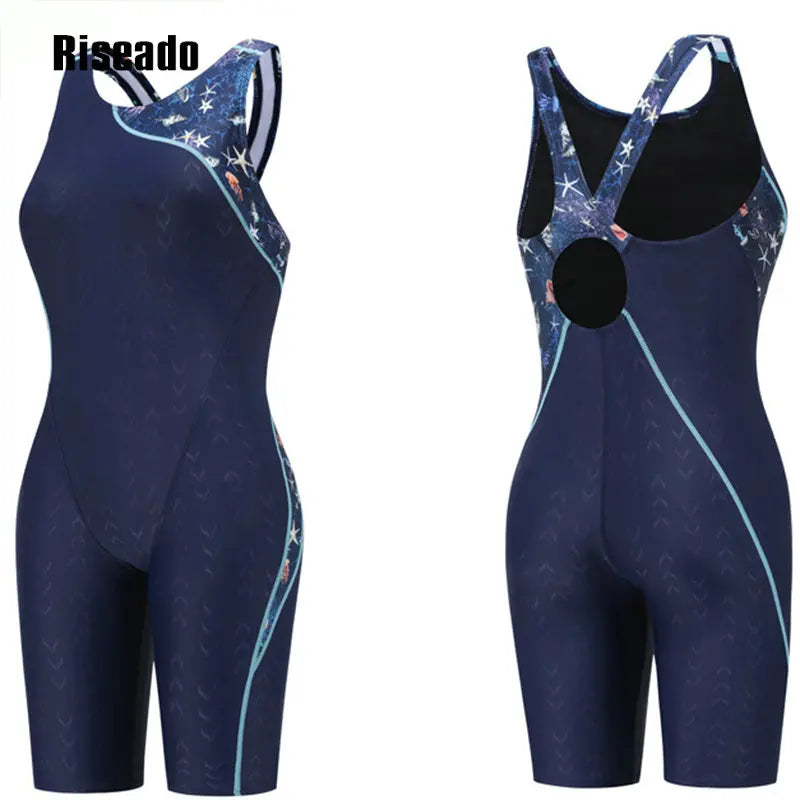 Women's One Piece Swimwear Racerback Bodysuit UV Protection Chlorine Resistant Anti-Pilling Boyleg Swimsuit for Young Girls