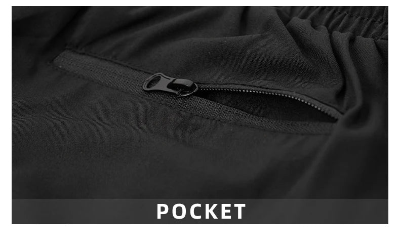 Men's Running Shorts with Zipper Pockets, Black Athletic Shorts for Men Gym Shorts with Liner