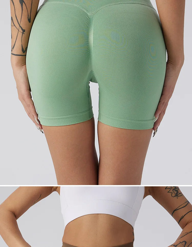 High Waist Push Up Fitness Mini Shorts Women's Sport Short Leggings Peach Butt Lifter Biker Shorts