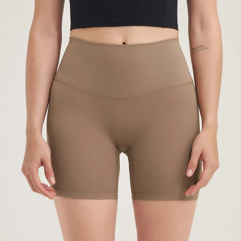 Nylon Women's Shorts Gym Yoga Shorts Leggings High Waist Elastic Tight Breathable No Awkward Lines Women's Cycling Shorts