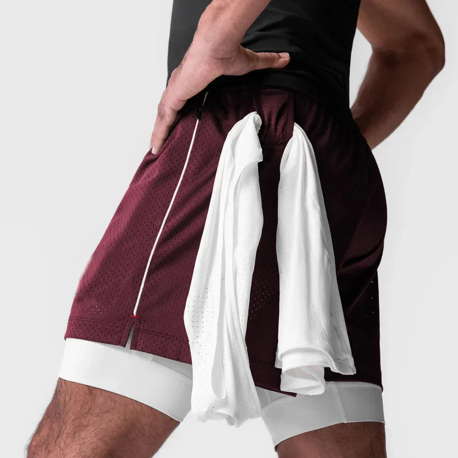 Coloured Running Shorts Men Gym Sports Shorts 2 In 1 Quick Dry Workout Training Gym Fitness Jogging Short Pants Summer Men Shorts