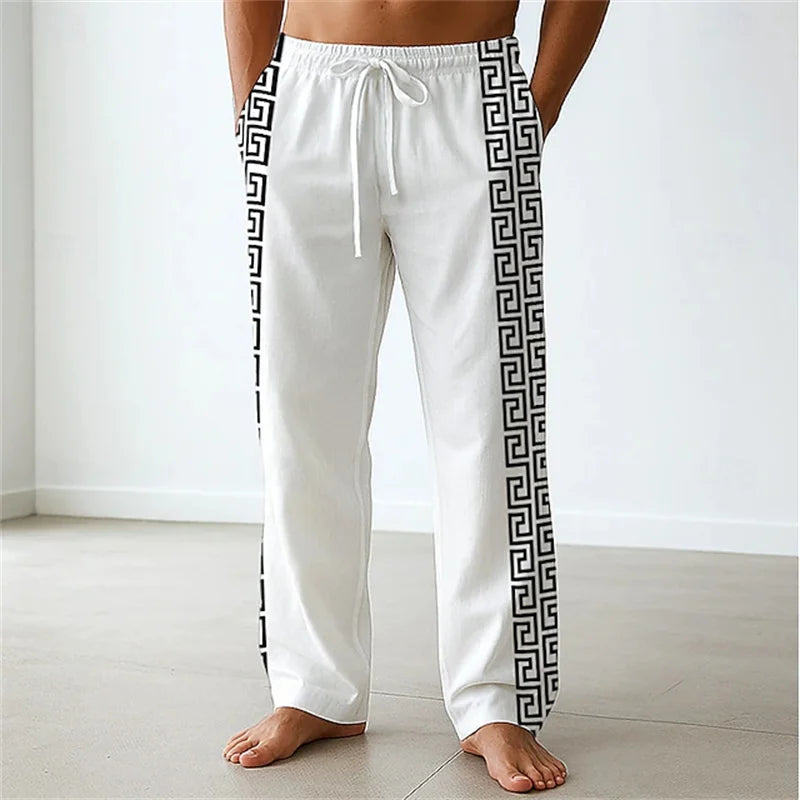 Men's Spring/Summer Casual Pants Minimalist Style Breathable Comfortable Straight-Leg Casual Pants Sports Pants