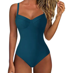 S - XL Splicing Lace Up High Cut Leg Women Swimwear One Piece Swimsuit Female Padded Monokini Bather Bathing Suit Swim