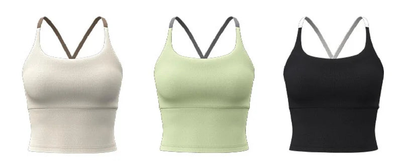 Yoga Crop Top Build In Cups Gym Crop Top Fitness Crisscross Back yoga Bras Fitness Crop Gym Tops Upgrade Soft Fabric