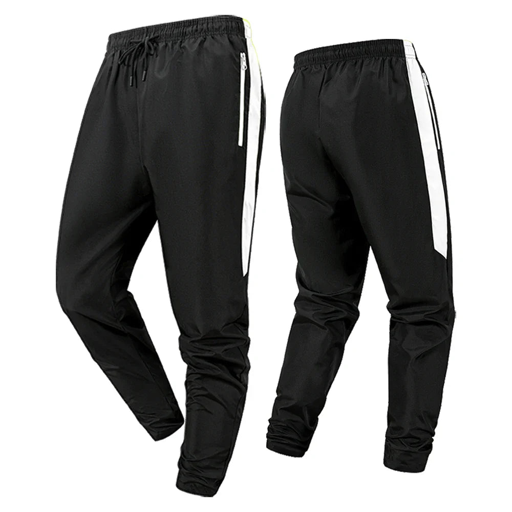 Men's Side Stripe Color Block Track Pants with Elastic Drawstring Solid Color Casual Athletic Joggers for Gym & Daily Gym