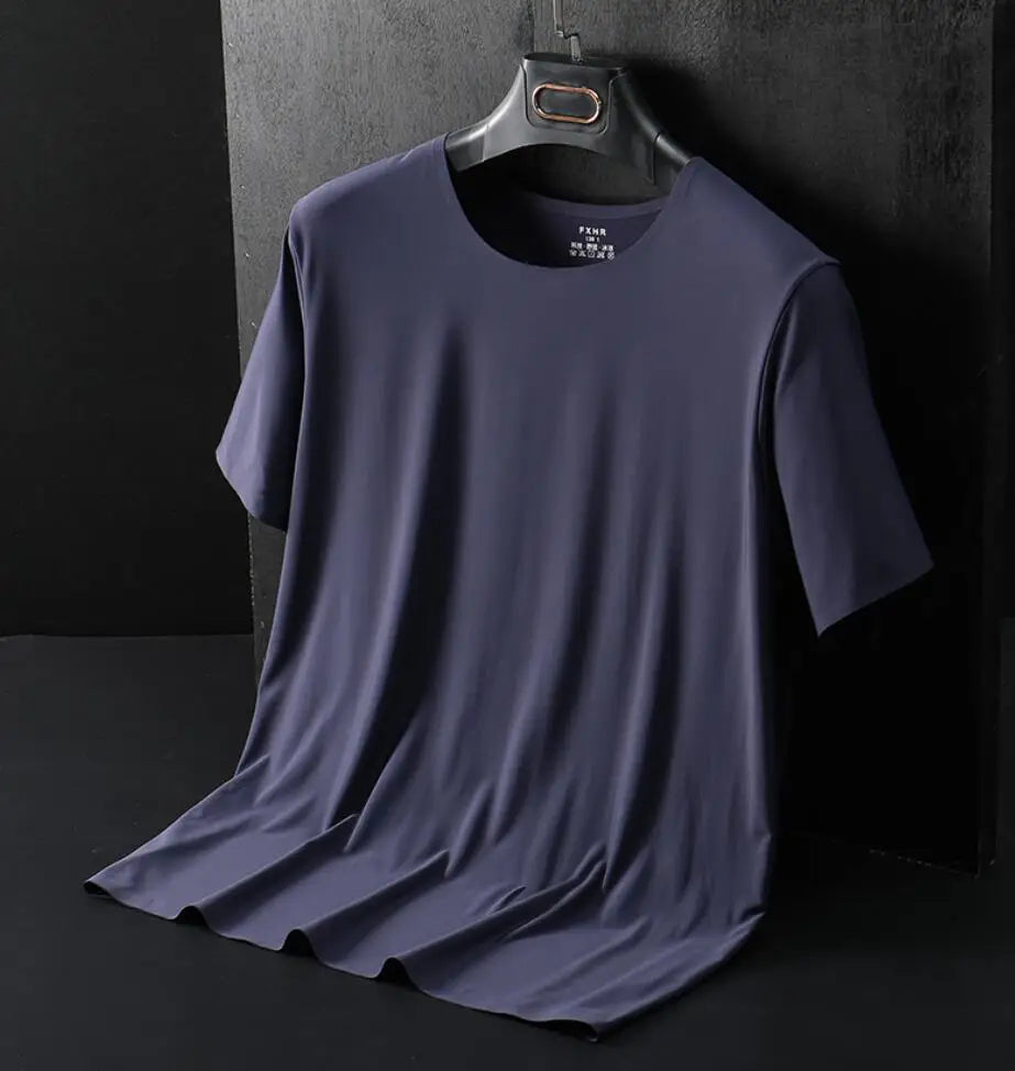 Summer Men Ice Breathable t shirt thin Quick dry short sleeve large size 9XL 10XL elasticity sports tees tops soft Comfortable