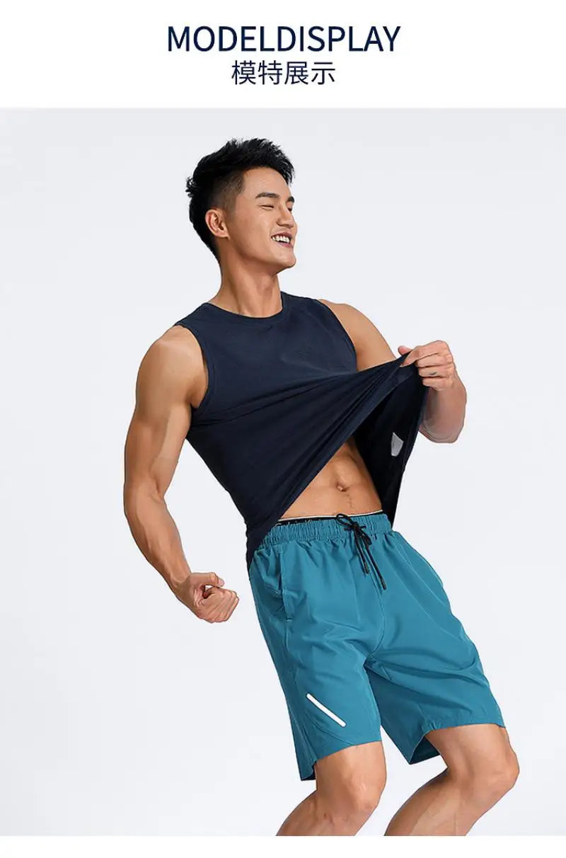 (S-3XL)Sports Shorts Men's Running Summer Cooling Thin Quick Dry Basketball Loose Fitness Training Casual Capris Short Pants