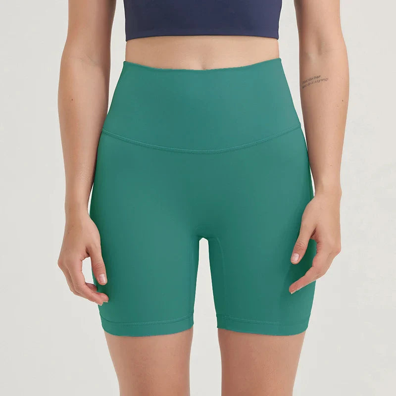 Nylon Women's Shorts Gym Yoga Shorts Leggings High Waist Elastic Tight Breathable No Awkward Lines Women's Cycling Shorts