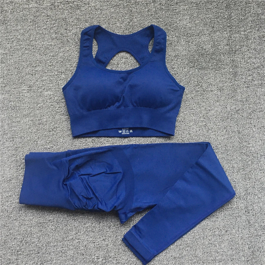 2PCS XL Seamless Women Fitness Arise Epic Yoga Sets High Waist Gym Scrunch Leggings Sports Bra Workout Active Wear Suits