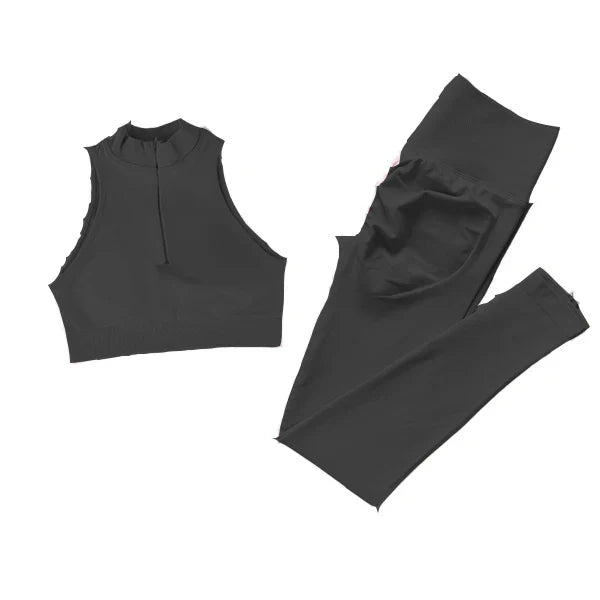 Seamless Dynamic High Neck Yoga Set Belly Bra Scrunch Women Workout Shorts Fitness Legging Sport Pant Active Wear