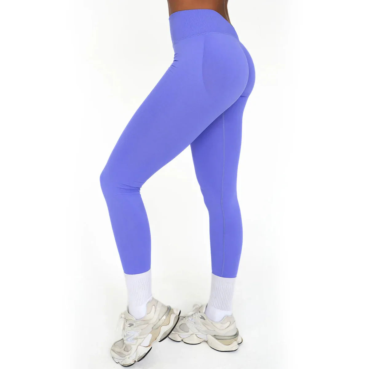 Sporty Leggings Woman Seamless Yoga Pants Scrunch Booty V-waist Hip Lifting Fitness Gym Running Workout Sports Tights