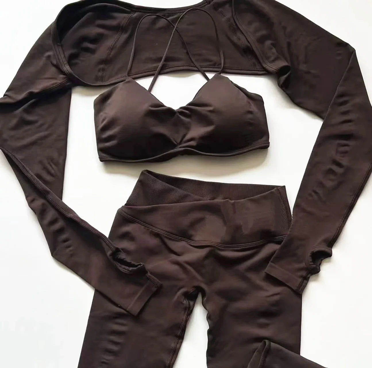Vision Shorts Matching Bra Gym Clothes Women Seamless Tops Sports Bra And Sleeves Cross Fitness Running Cycling