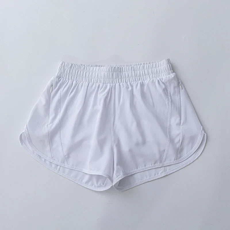 Women's Yoga Running Shorts High Waisted Quick Dry Athletic Shorts Sports Workout Gym Drawstring Shorts Pockets Sport Hot Pants