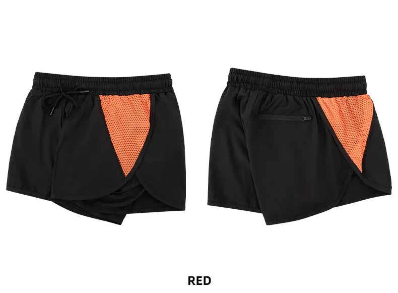 Men's Running Shorts with Zipper Pockets, Black Athletic Shorts for Men Gym Shorts with Liner