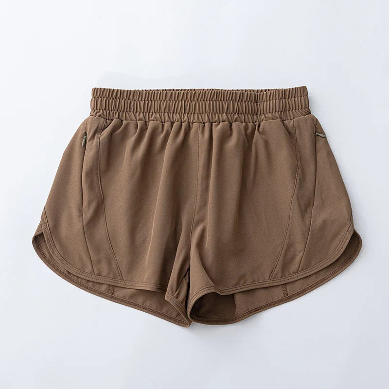 Women's Yoga Running Shorts High Waisted Quick Dry Athletic Shorts Sports Workout Gym Drawstring Shorts Pockets Sport Hot Pants
