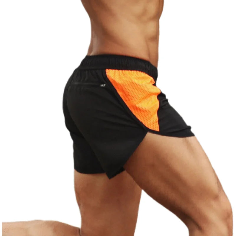 Men's Running Shorts with Zipper Pockets, Black Athletic Shorts for Men Gym Shorts with Liner
