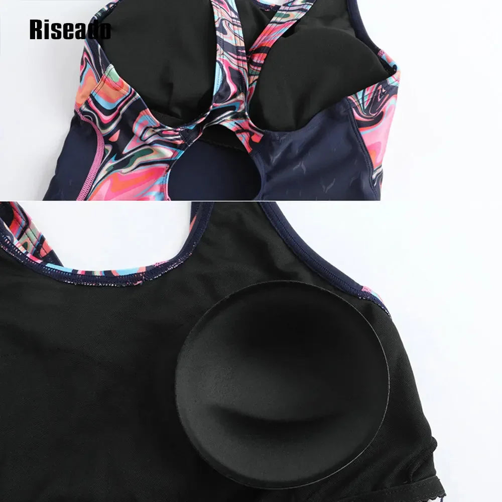 Women's One Piece Swimwear Racerback Bodysuit UV Protection Chlorine Resistant Anti-Pilling Boyleg Swimsuit for Young Girls