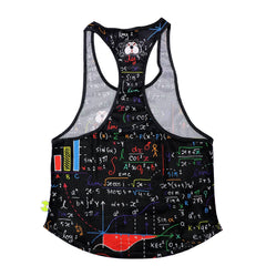 MK Muscle Strength Line Letter Training Sports Running Gym Muscle Strength Leisure Running Half Sleeves Racerback