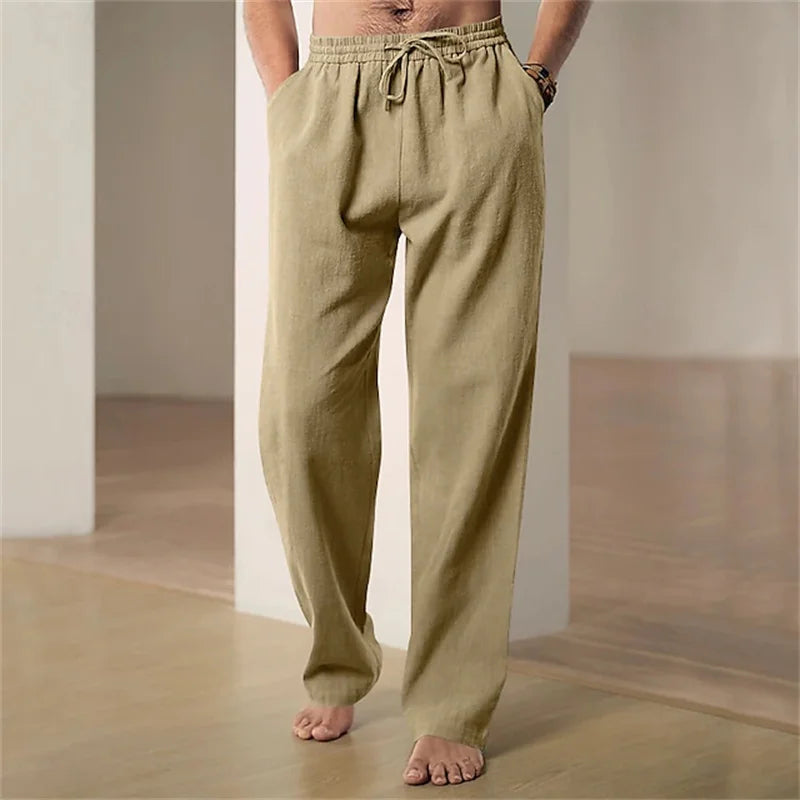 Men's Spring/Summer Casual Pants Minimalist Style Breathable Comfortable Straight-Leg Casual Pants Sports Pants