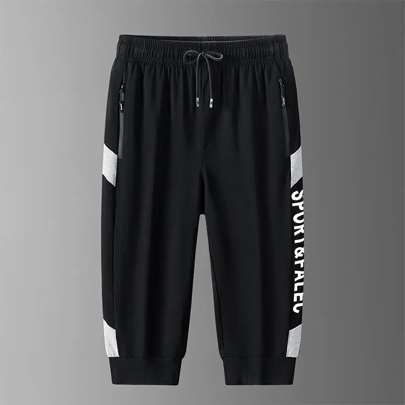 Men 3/4 Quater Shorts 8XL Summer Cotton Sweatpants Plus Size Men's Loose Elastic Waist Casual Sport Running Gym Shorts
