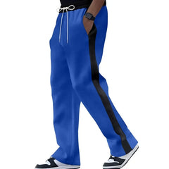 Loose Contrast Color Spliced Sports Straight-Piece Pants Spring and Autumn Men's Casual Pants Heavy Length