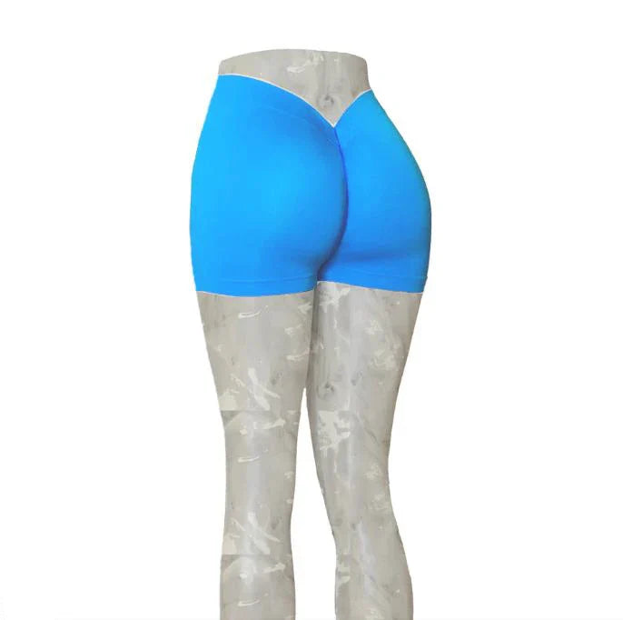 Nylon Back V Butt Yoga Shorts Women High Waist Fitness Workout Gym Running Scrunch Trousers Jogging Athletic Wear