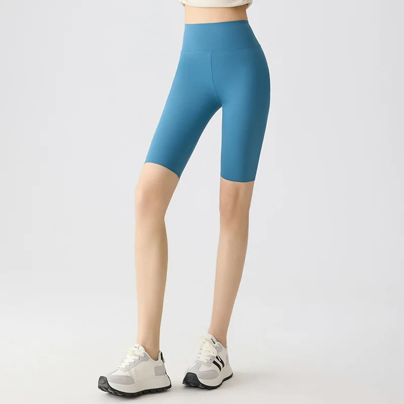 Summer Fashion Casual Multi Color Sharkskin Biker Shorts Women Tight Fitting Knee Length Sport Running Cycling Shorts