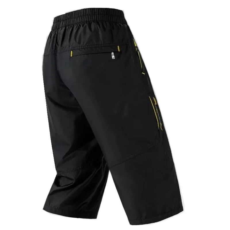 3/4 Length Men Big Size Surf Shorts Plus Beach Shorts Men Swimming Shorts Quick Drying Board Short Sports Pants with Inside Network Lining