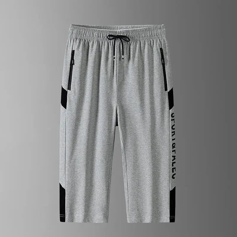 Men 3/4 Quater Shorts 8XL Summer Cotton Sweatpants Plus Size Men's Loose Elastic Waist Casual Sport Running Gym Shorts