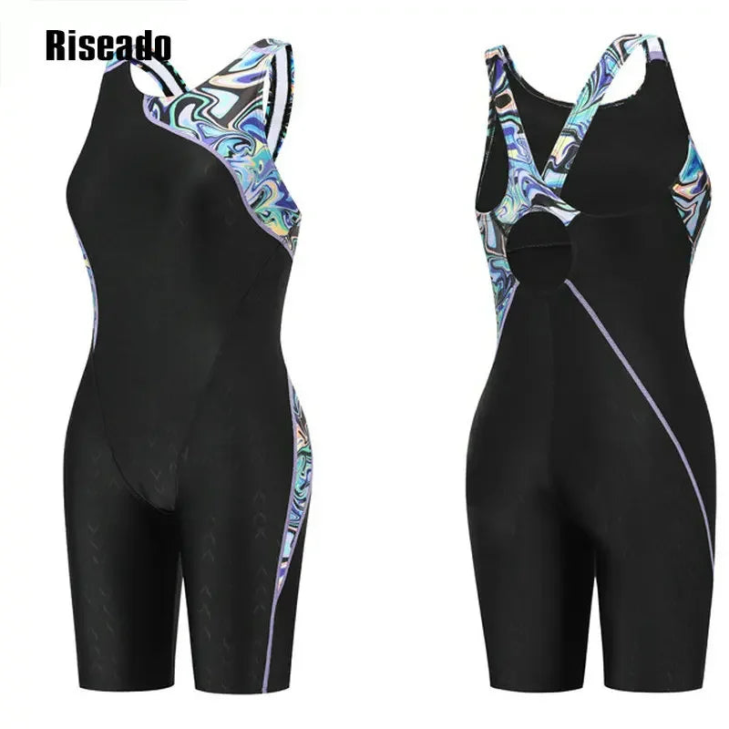 Women's One Piece Swimwear Racerback Bodysuit UV Protection Chlorine Resistant Anti-Pilling Boyleg Swimsuit for Young Girls