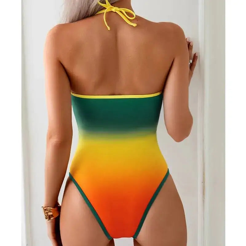 Summer Print One Piece Swimsuits Closed Women Swimwear Push Up Swimming Wear Body Bathing Suits Beachwear Pool Bather