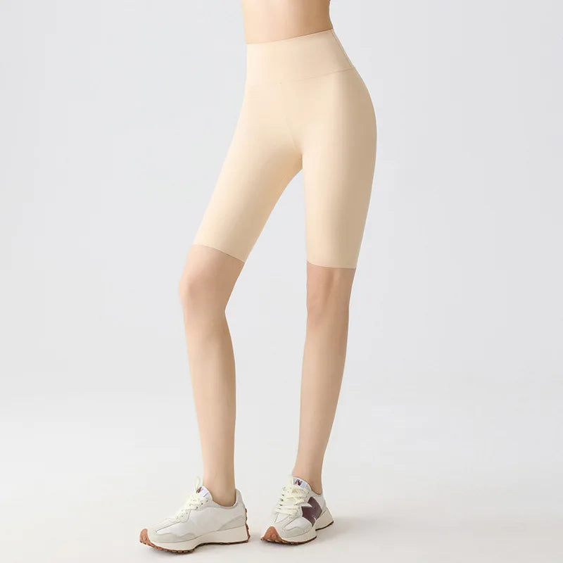 Summer Fashion Casual Multi Color Sharkskin Biker Shorts Women Tight Fitting Knee Length Sport Running Cycling Shorts