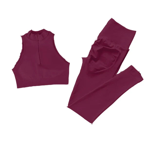 Seamless Dynamic High Neck Yoga Set Belly Bra Scrunch Women Workout Shorts Fitness Legging Sport Pant Active Wear