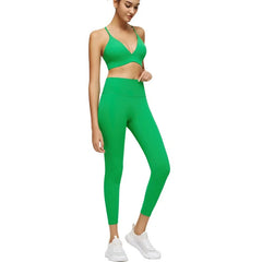 Yoga Deep V Bra Crisscross Back Sports Bra Padded Low Impact Fitness Yoga Bra Wireless Workout Bras Strappy Crop Top