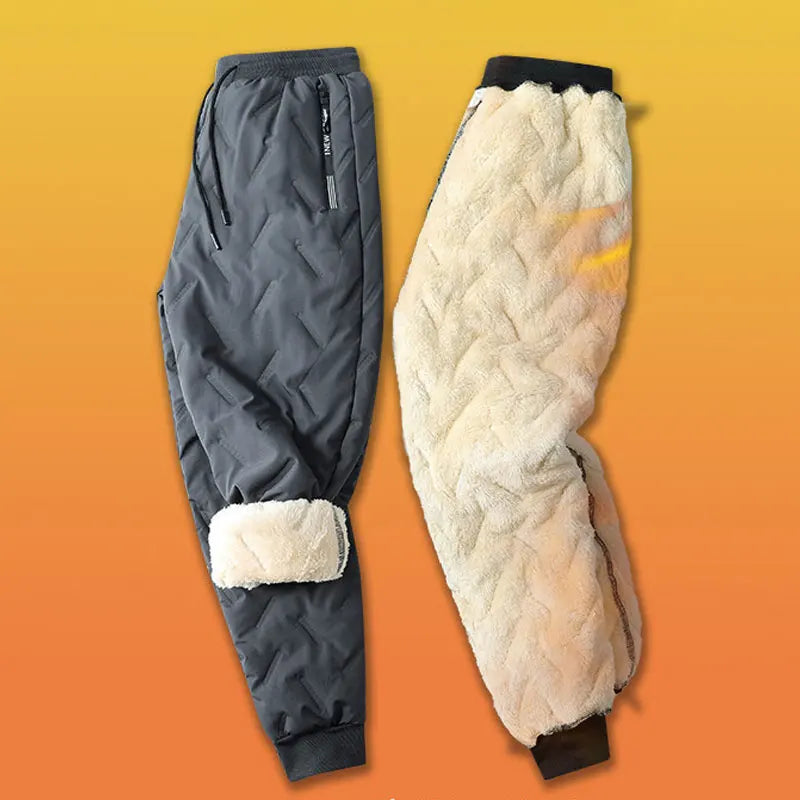 Winter Men Pant Cashmere Thicken Fleece Windproof Sweatpants Men Joggers Cotton Warm Pants Male Waterproof Thermal Trousers Winter