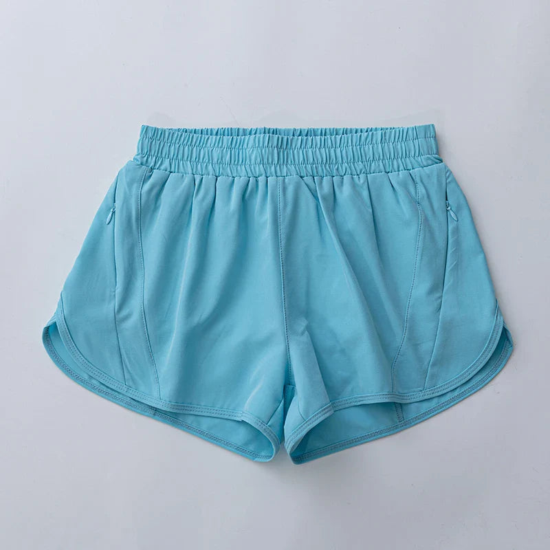 Women's Yoga Running Shorts High Waisted Quick Dry Athletic Shorts Sports Workout Gym Drawstring Shorts Pockets Sport Hot Pants