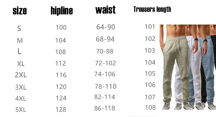 Cotton Linen Harem Pants Men Solid Elastic Waist Streetwear Joggers Baggy Drop-crotch Pants Casual Trousers Men Running