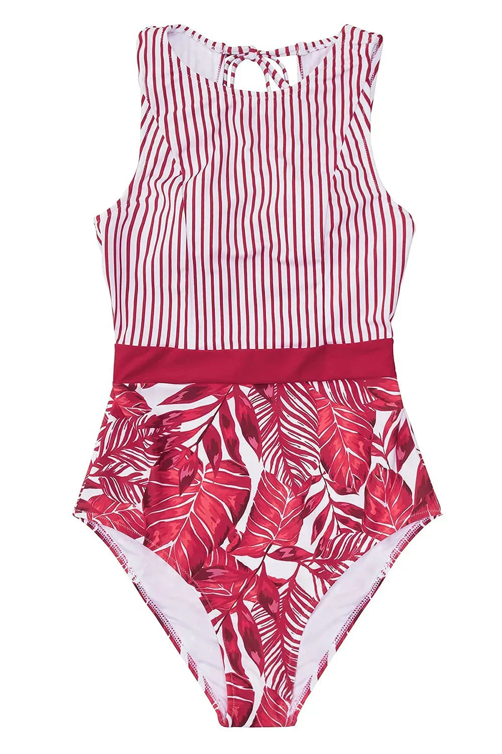 One Piece Swimsuit Women Striped Print Beachwear Hollow Out Lace Up Monokini Summer 2026 Bikinis Beach Fashion Bodysuit